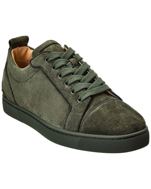 Christian Louboutin Louis Junior Suede Sneakers - Men - Green Suede Shoes - EU 43