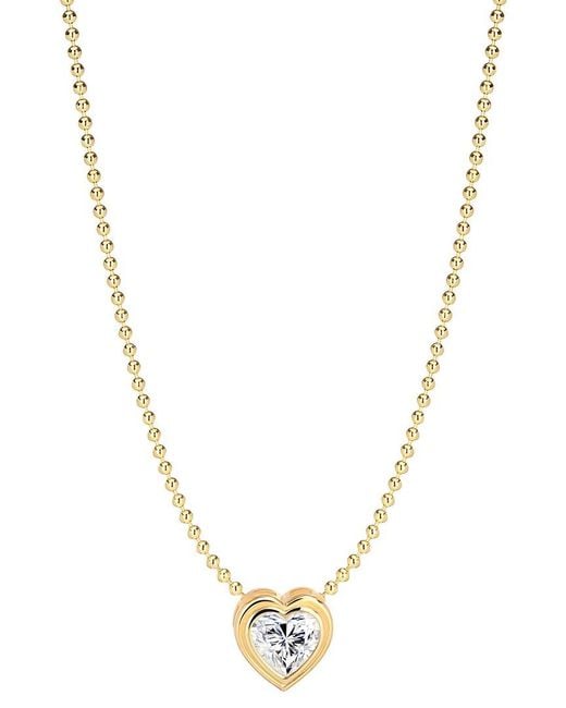 Gabi Rielle Metallic Shining Moment 14k Over Silver Cz Radiant Love Necklace