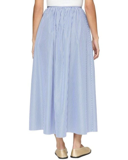 Lafayette 148 New York Blue Gathered Waist Full Skirt