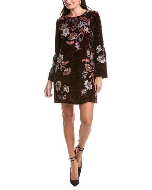 Johnny Was Black Kimono Sleeve Swing Dress