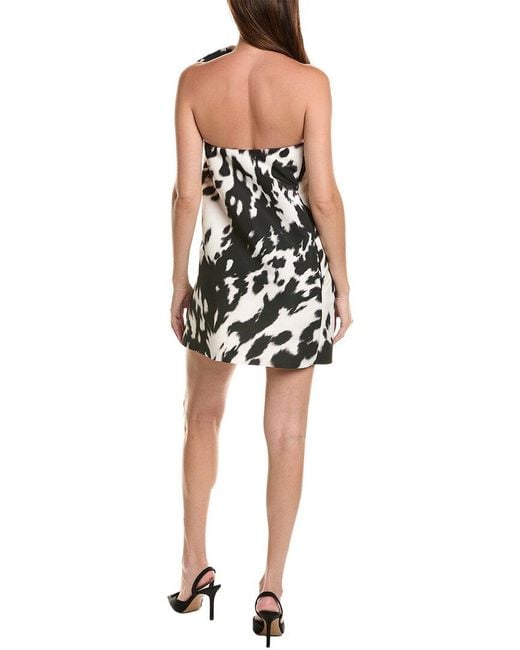 Oscar de la Renta Black Cow Print Cocktail Dress