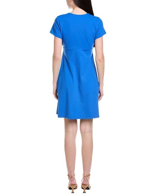 Susana Monaco Blue V-Neck A-Line Mini Dress