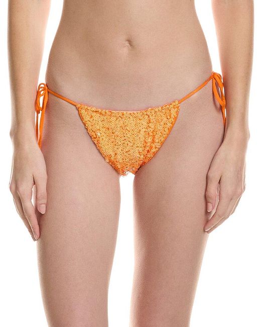 Norma Kamali Orange Petite Sequin String Bikini Bottom
