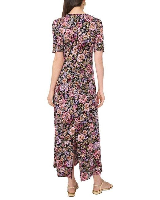Vince Camuto Purple 3/4 Sleeve Crew Neck Maxi Dress