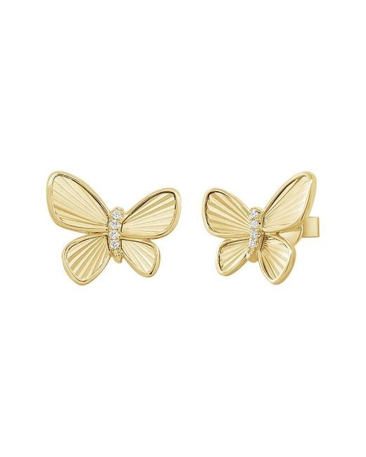 Sabrina Designs Metallic 14K 0.06 Ct. Tw. Diamond Butterfly Earrings