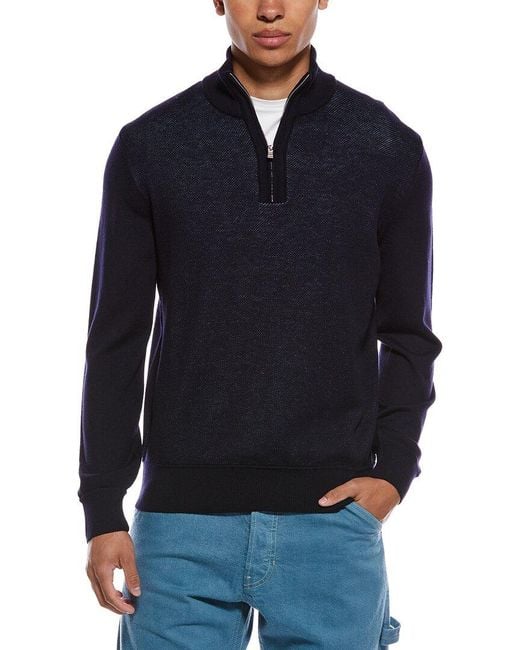 Boss Blue Illario Wool 1/4-Zip for men