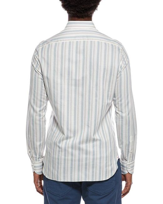 Isaia Gray Silk-Blend Dress Shirt for men