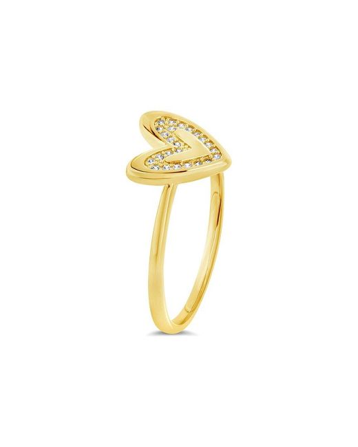Sterling Forever Metallic 14K Over Cz Mabel Heart Ring