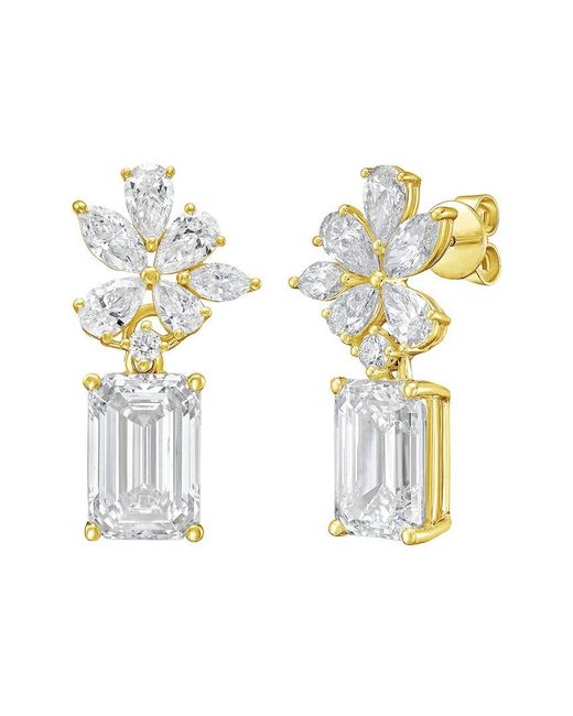 Diana M Metallic 14K 15.00 Ct. Tw. Lab-Grown Diamond Drop Earrings