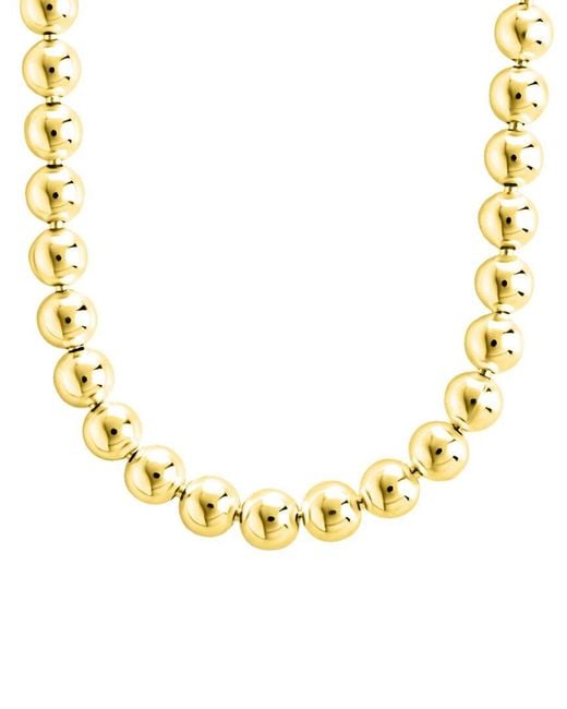 Sterling Forever Metallic 14K Plated Basia Dainty Beaded Chain Necklace