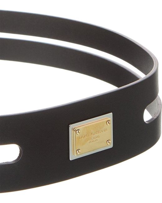 Dolce & Gabbana Black Logo Leather Belt