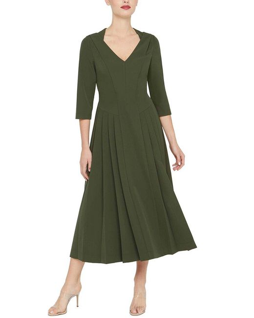 Kay Unger Green Enola Tea Length Dress