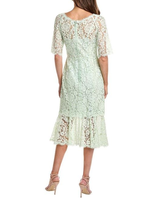 Dolce & Gabbana Green Lace Midi Dress