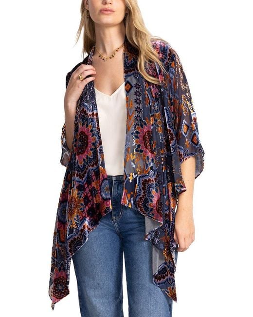 Johnny Was Blue Reginald Silk-Blend Jacket