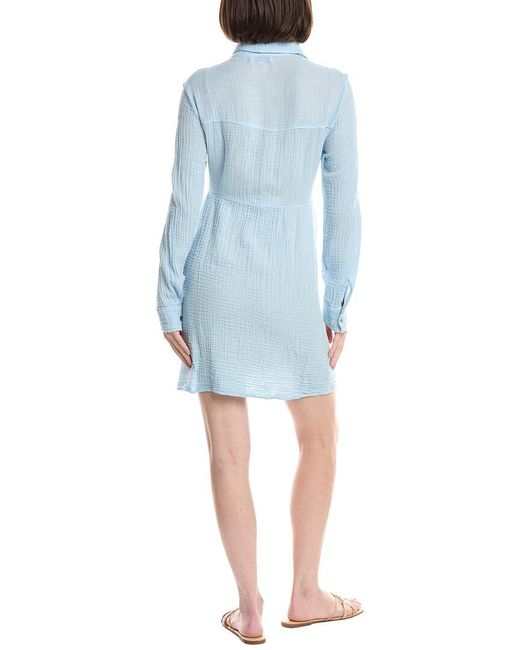 Michael Stars Blue Kimberly Shirt Waist Dress