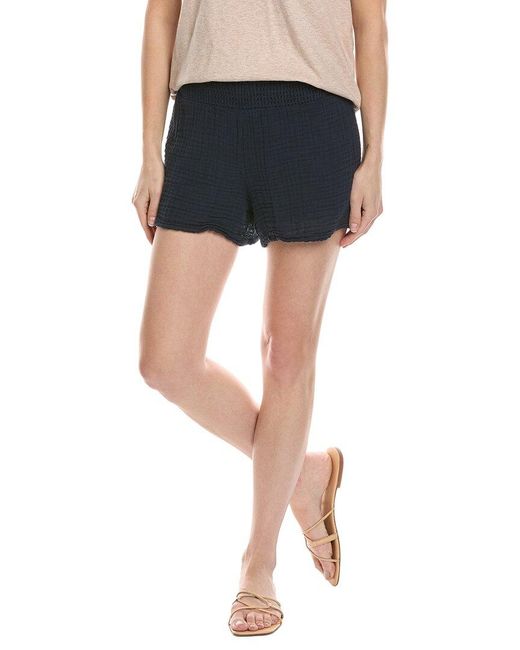 Michael Stars Blue Peggy Smocked Waist Short