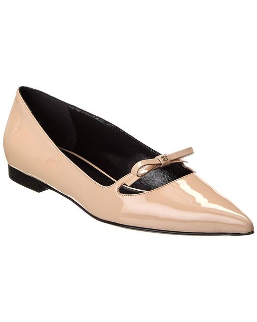 Céline White Suzy Patent Ballerina Flat