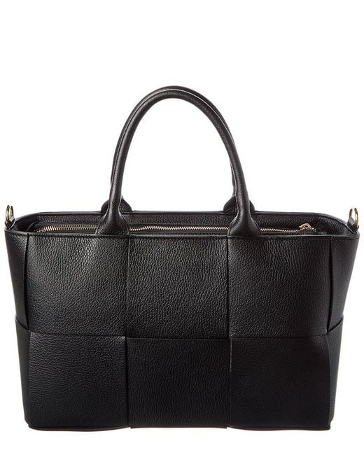 Isabella Rossetti Black Isabel Hand-Woven Leather Tote