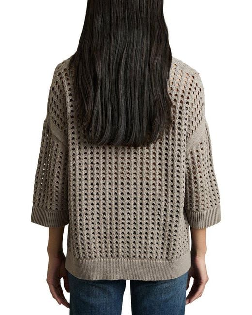 Reiss Gray Reika Stitch Jumper