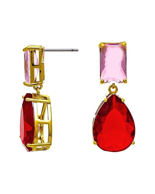 Rivka Friedman White 18K Plated Cz Dangle Earrings