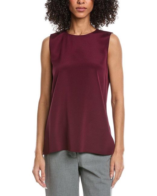 Lafayette 148 New York Purple Adela Silk-Blend Blouse