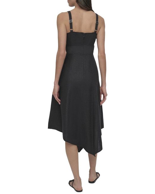 DKNY Black Linen-Blend Dress