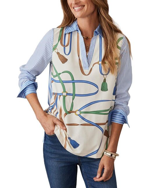 J.McLaughlin Blue Nella Blouse