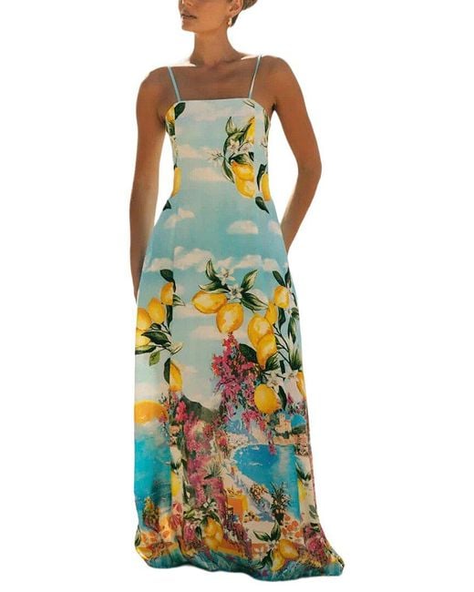 AMINA GLAM Blue Maxi Dress