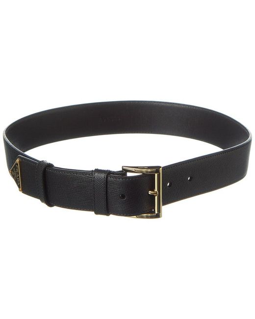 Prada Black Saffiano Leather Belt