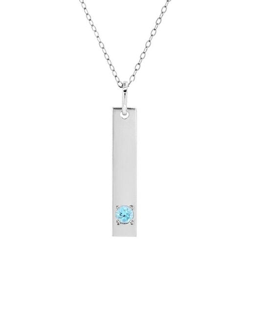 MaxColor White 14K 0.09 Ct. Tw. Swiss Topaz Pendant Necklace