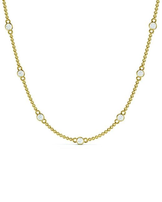 Lab Grown Diamonds Metallic 14K 0.25 Ct. Tw. Lab-Grown Diamond Station Necklace