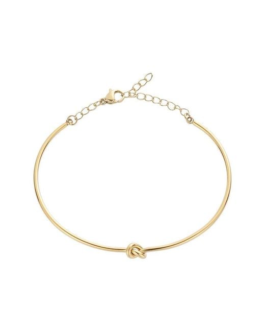 Adornia Metallic Tarnish Resistant 18K Plated Knot Cuff Bracelet Adjustable Chain Bracelet