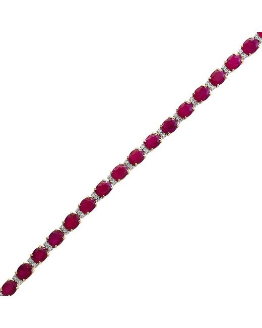 Effy Fine Jewelry Metallic 14K 12.21 Ct. Tw. Diamond & Ruby Bracelet