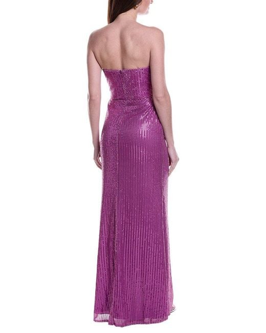 Rene Ruiz Purple Sequin Gown