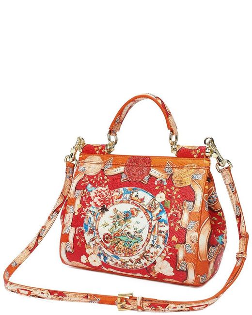 Tiffany & Fred Paris Red Saffiano Painted Leather Top-Handle Satchel