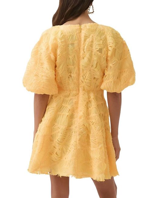 MIRA RICHI Yellow Solid Mini Dress