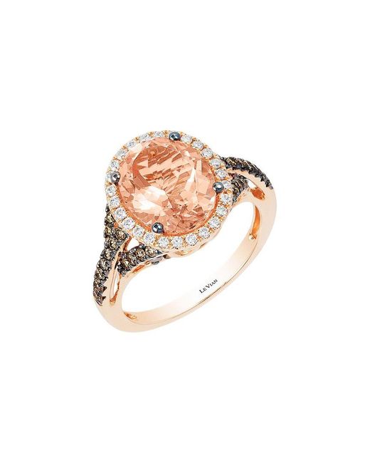 Le Vian White Le Vian 14K Rose 3.07 Ct. Tw. Diamond & Morganite Ring