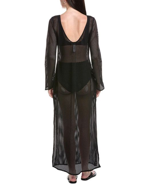 Sea Level Black Surf Mesh Cover-Up Long Dress