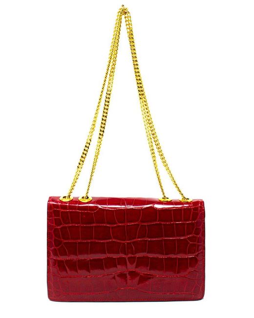 Stalvey Red Cerise Alligator Leather Large 3.0 Shoulder Bag (Authentic Pre-Owned)