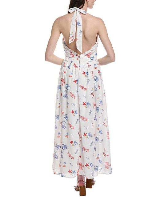 Line & Dot White Reeta Midi Dress