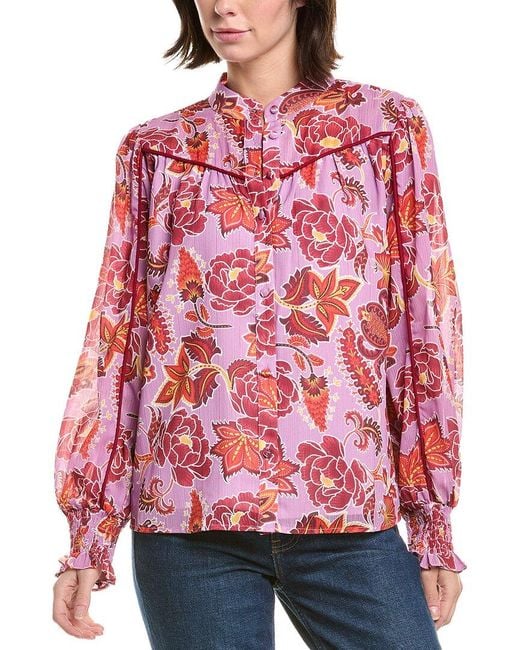 Fate Red Printed Blouse