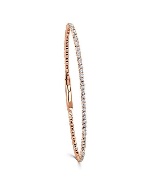 Sabrina Designs White 14k Rose Gold 1.73 Ct. Tw. Diamond Flexible Bangle Bracelet
