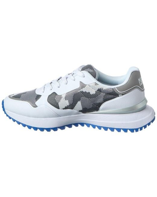 Karl Lagerfeld Blue Calixte Leather & Canvas Sneaker for men
