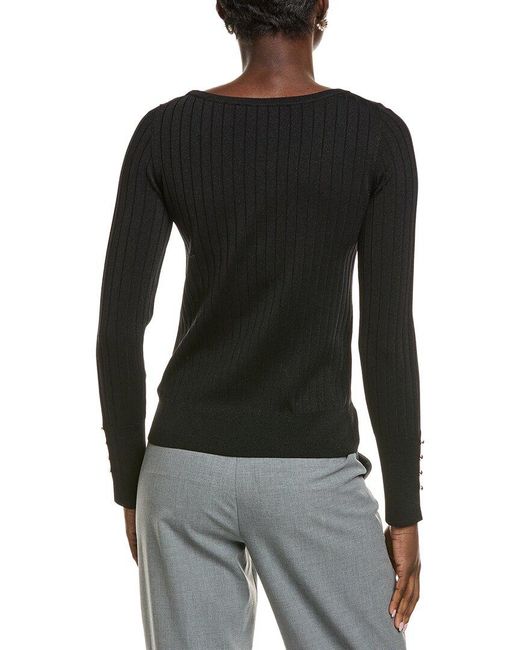 Endless Rose Black Lurex Buttoned Top