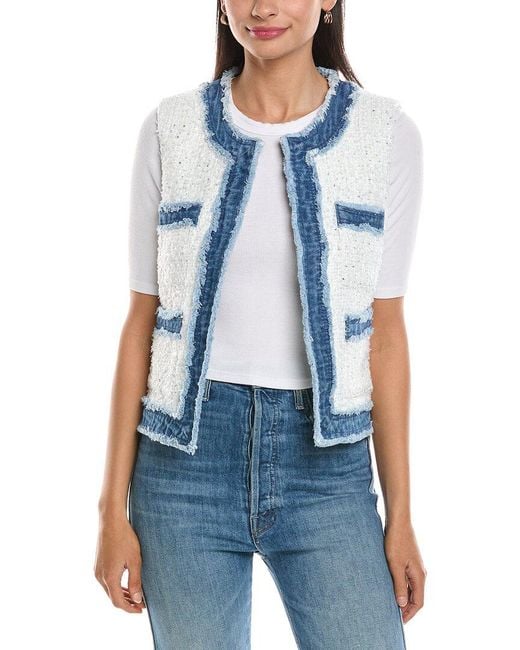 Nanette Lepore Blue Tweed Vest