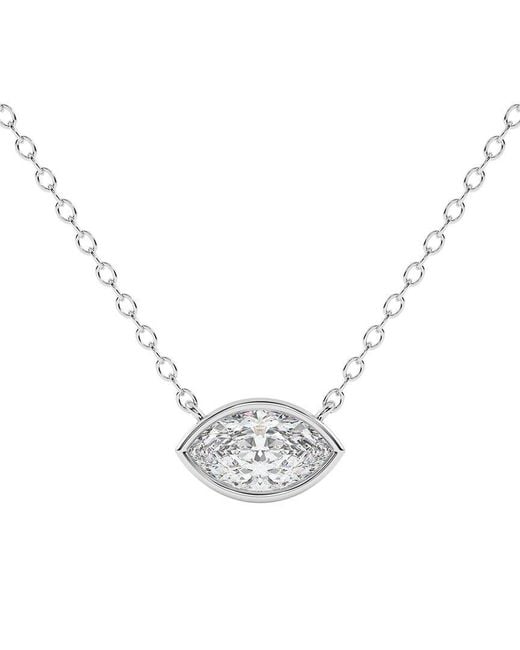 Lab Grown Diamonds Metallic 14K 0.25 Ct. Tw. Lab-Grown Diamond Necklace