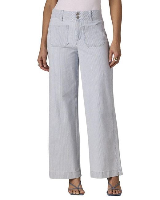 Wit & Wisdom Gray Powder Emma High Rise Patch Pocket Wide Leg Jean