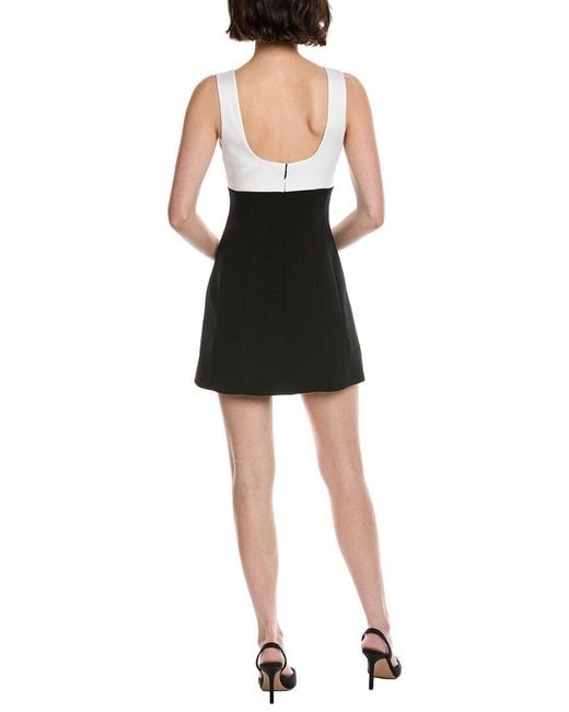Alice + Olivia Black Mandy Deep Plunge Neck Mini Dress