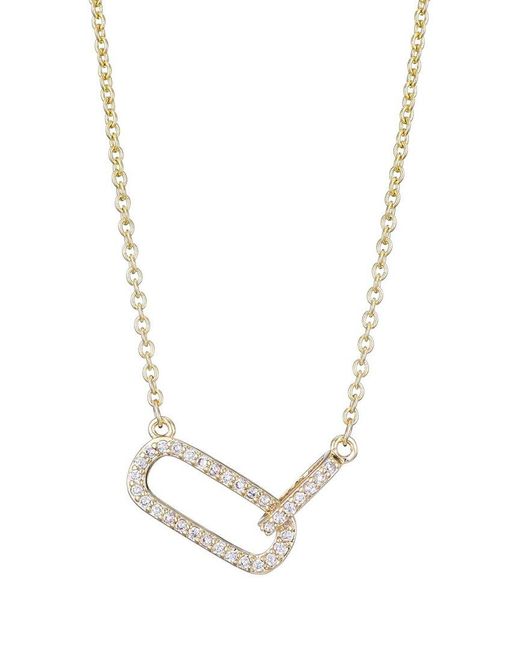 Adornia Metallic 14K Plated Cz Pave Links Necklace