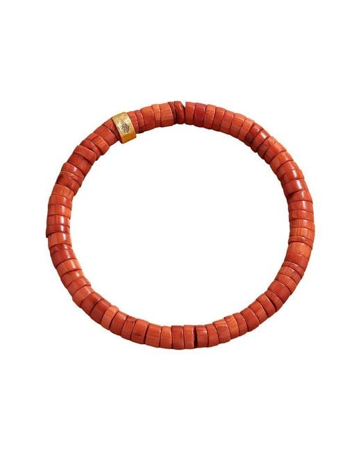 Karma and Luck Red Plated Coral Stretch Bracelet